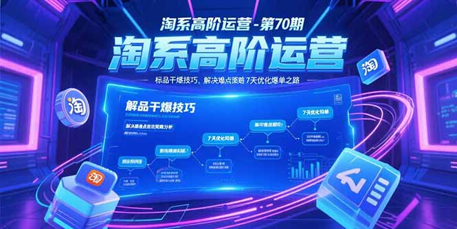 淘系高阶运营-第70期，标品干爆技巧，解决难点策略，大佬操盘方法-雅芽云网创