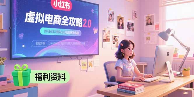 虚拟电商全攻略2.0,开店选品实操流程,账号定位、货源发布、笔记发布技巧-雅芽云网创