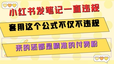 小红书发笔记一直违规，套用这个公式不仅不违规，来的还都是精准的付费粉-雅芽云网创