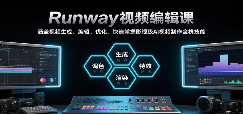Runway视频编辑课，涵盖视频生成、编辑、优化，快速掌握影视级AI视频制作全栈技能-雅芽云网创