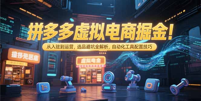 拼多多虚拟电商掘金：从入驻到运营，选品避坑全解析，自动化工具配置技巧-雅芽云网创