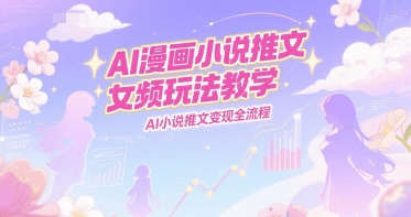AI漫画小说推文女频玩法教学，AI小说推文变现全流程-雅芽云网创