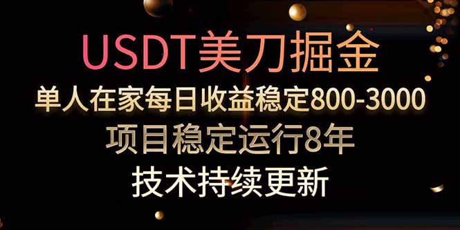 USDT美刀掘金,单人每日收益800-3000,稳定运行8年-雅芽云网创