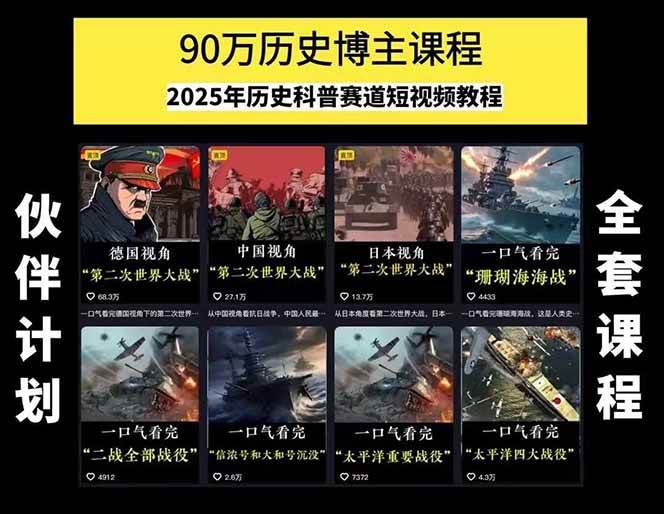 图片[1]-短视频历史赛道实战教程，手机电脑双端剪辑教程和账号运营指南与变现技巧-雅芽云网创