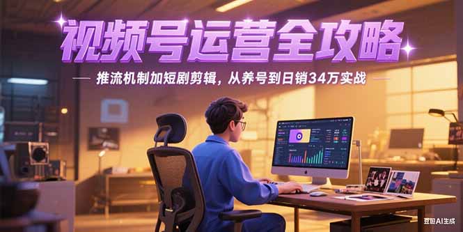 2025视频号运营全攻略，推流机制加短剧剪辑，从养号到日销34万实战-雅芽云网创