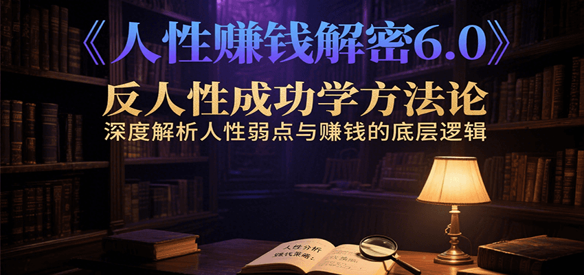 人性赚钱解密6.0，反人性成功学方法论，深度解析人性弱点与赚钱的底层逻辑-雅芽云网创