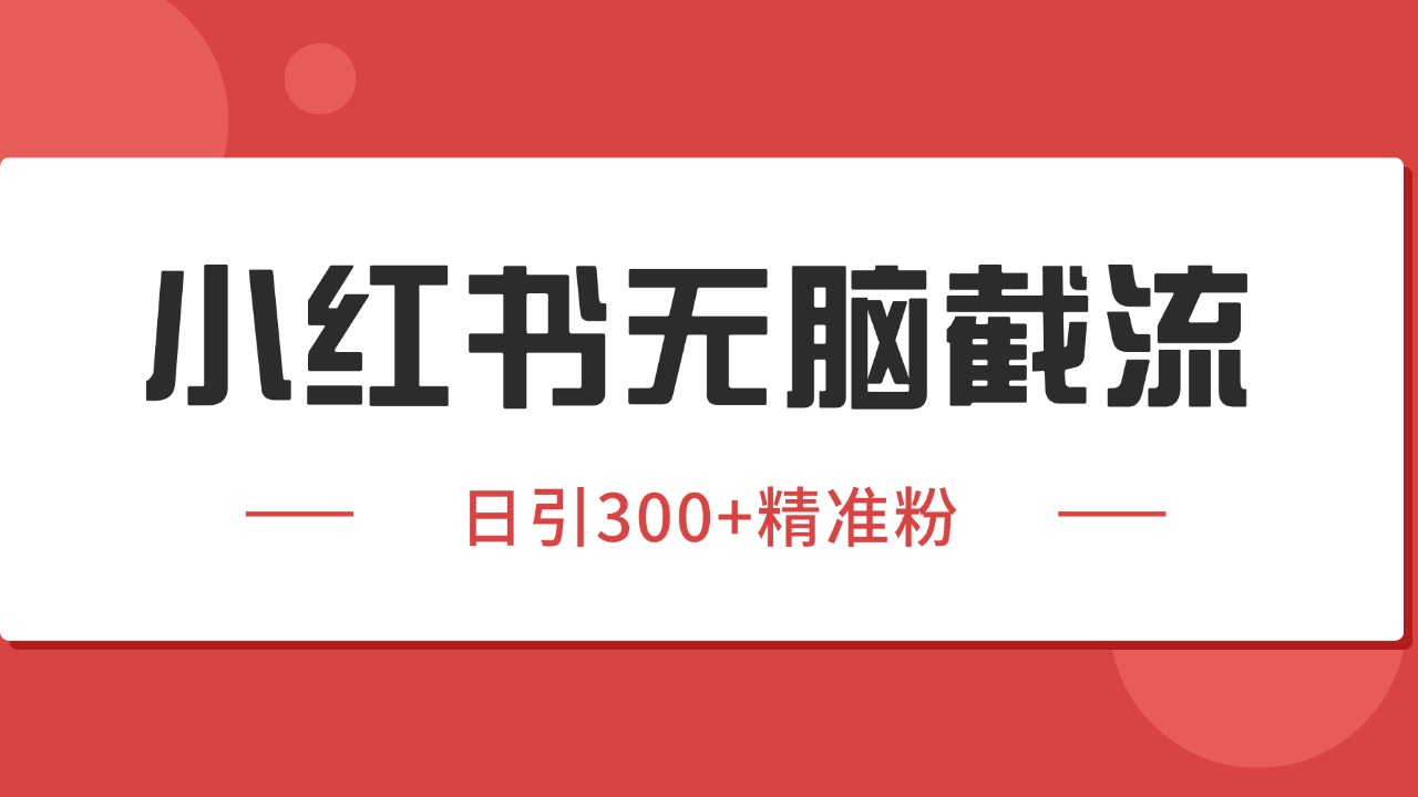 小红书截流同行客源，独家野路子获客玩法 日引200+暴力获客-雅芽云网创