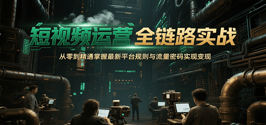 短视频运营全链路实战，从零到精通掌握最新平台规则与流量密码实现变现-雅芽云网创