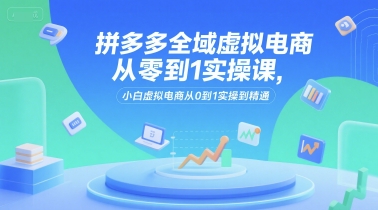 拼多多全域虚拟电商从零到1实操课，小白虚拟电商从0到1实操到精通-雅芽云网创
