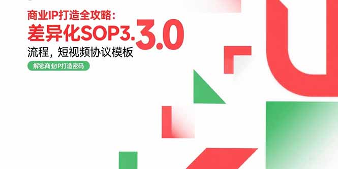 商业IP打造全攻略:差异化SOP3.0流程,短视频协议模板,婚恋项目实战案例-雅芽云网创