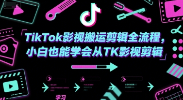 TikTok影视搬运剪辑全流程，小白也能学会从TK影视剪辑-雅芽云网创
