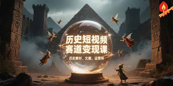 历史短视频赛道变现课，百集素材库应用，文案剪辑技巧，账号运营全案-雅芽云网创