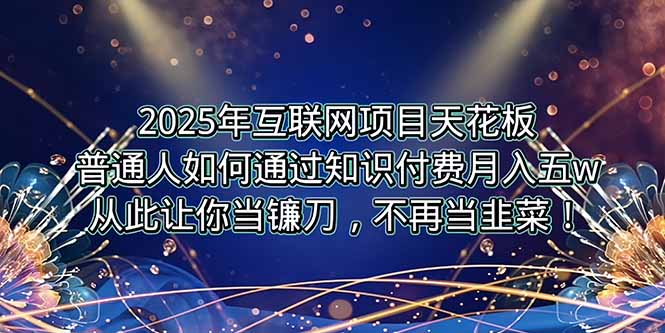 2025年互联网项目天花板，普通人如何通过卖项目实现逆风翻盘，月入5W＋！-雅芽云网创