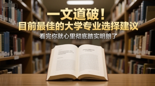 付费文章：一文道破！目前最佳的大学专业选择建议，看完你就心里彻底踏实明朗了-雅芽云网创