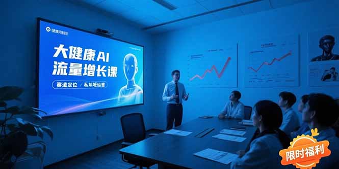 大健康AI流量增长课8.0，赛道定位方法论，AI数字人内容生产，私域转化运营-雅芽云网创