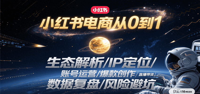 小红书电商从0到1：生态解析/IP定位/ 账号运营/爆款创作/直播带货/数据复盘/风险避坑-雅芽云网创