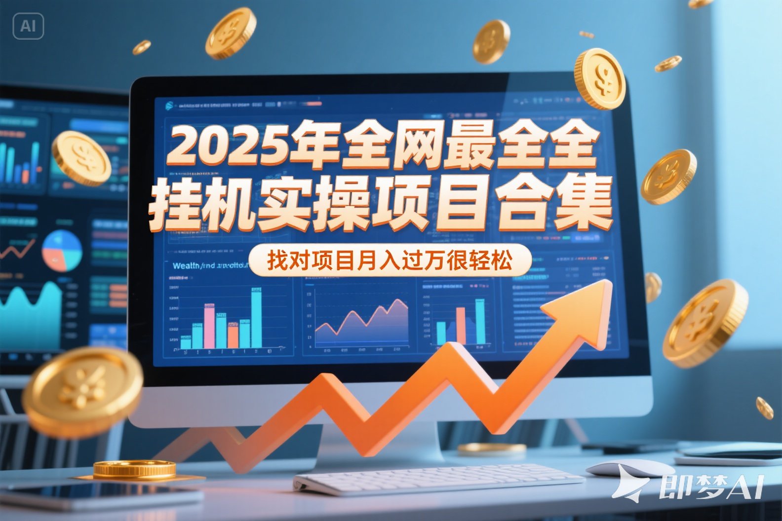 2025年挂机实操项目实操演练，挂机类型，AI直播类型，轻资产创业类型…-雅芽云网创