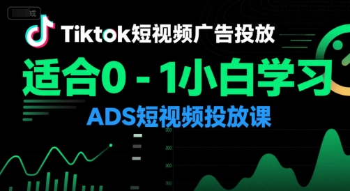 Tiktok短视频广告投放，适合0-1小白学习ADS短视频投放课-雅芽云网创