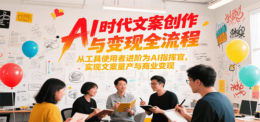 AI时代文案创作与变现全流程,从工具使用者进阶为AI指挥官,实现文案量产与商业变现-雅芽云网创