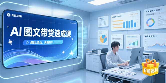 AI图文带货速成课，养号引流秘籍，爆款选品策略，美图制作全流程-雅芽云网创