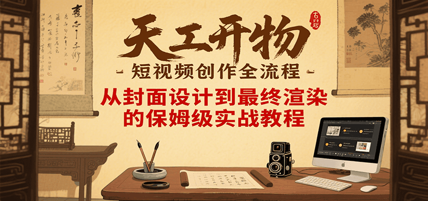 天工开物短视频创作全流程，从封面设计到最终渲染的保姆级实战教程-雅芽云网创