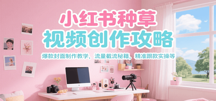 小红书种草视频创作攻略，爆款封面制作教学 ，流量截流秘籍 ，精准跟款实操等-雅芽云网创