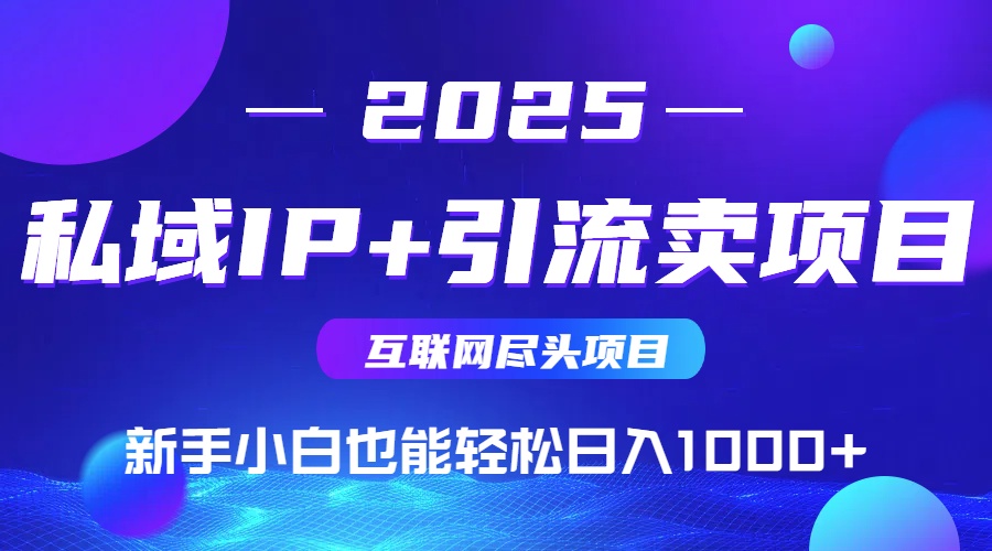 2025网创尽头项目,私域IP+引流,新手小白也能在家日入1000+-雅芽云网创