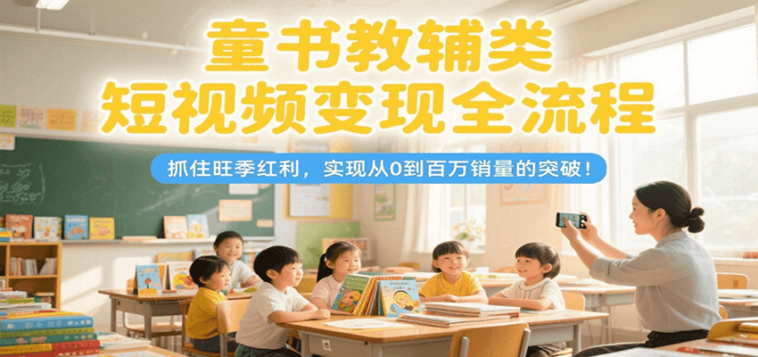 童书教辅类短视频变现全流程，抓住旺季红利，实现从0到百万销量的突破！-雅芽云网创